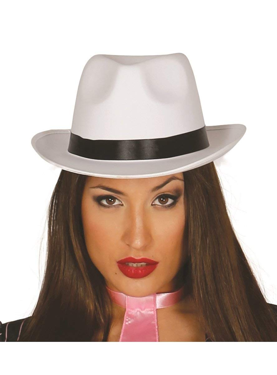 FIESTAS GUIRCA GUI13389 - White Satin Gangster Hat