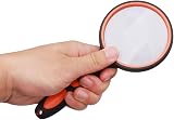 kuou Magnifying Glass 10X 75mm Handheld Reading Loupe Non-Slip Rubber Handle view 4