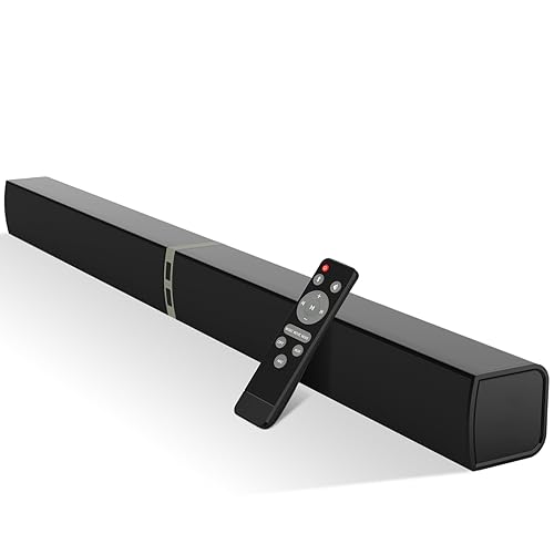 HoYLluDLL 2.0-channel Soundbar for TV, 32 Inch Divisible 2-in-1 Sound bar, Soundbar Bluetooth 5.3 with 3 EQ Modes and 3D Surround Sound, TV Speaker Soundbars with ARC/Optical/Aux, Black
