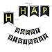 YGEOMER 28pcs Black and Gold Paper Pom Poms Paper Lanterns Folding Fan Banner Balloon, for Birthday Party Decoration