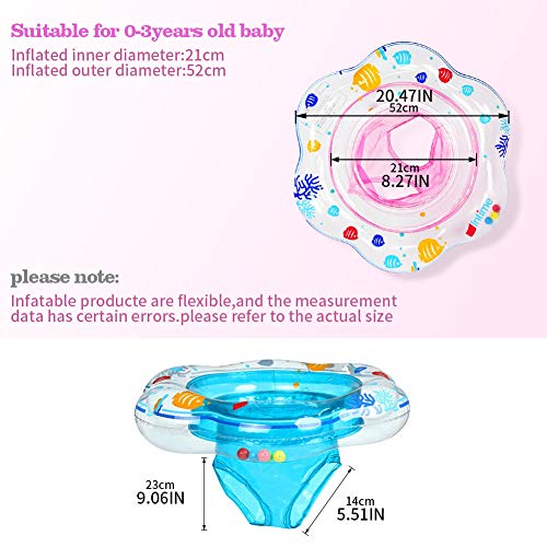 Swimming Pool Floats Baby Swimming Float with Double Airbag Inflatable Baby Swimming Ring with Float Seat for 6 Months-3 Years Children Pool Bathtub Outdoor Swimming Pool Toys (Blue)