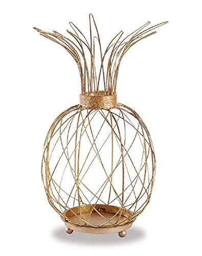 Small Wire Pineapple Lantern, 15" x 8" diameter