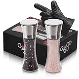 Salt and Pepper Grinder Set Spice Mills And Shakers W/ Free Gift 5 Finger Cooking Glove by Good4
