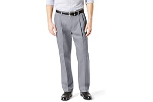 Dockers Men's Classic Fit Signature Lux Cotton Stretch Pants-Pleated (Regular and Big & Tall)