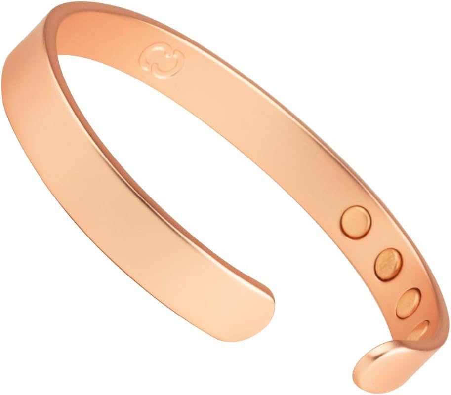 Copper Compression Pure Copper Bracelet for Arthritis - 99.9% Pure Copper Magnetic Therapy 12 Magnet Bangle Bracelet for Men + Women. Therapeutic Golf Bracelets, Carpal Tunnel, RSI Joint Pain: Health & Personal Care