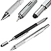 Tool Ballpoint Pen Screwdriver,Mini Multifunction Stylus Aluminium Ballpoint Pen 6-in-1 Combo Pen with Stylus, Flat and Phillips Screwdriver Bit, Bubble Level, and 4