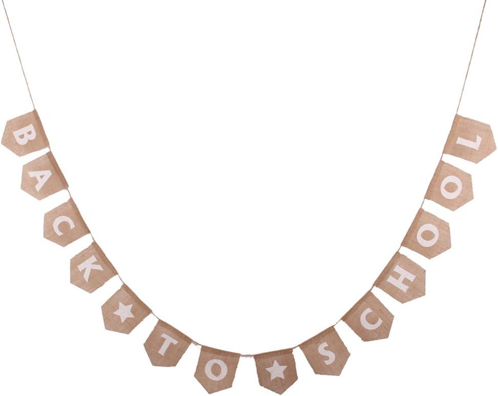 Amazon Com Bestoyard 3 44m Back To School Letters Jute Bunting Banner Shield Shape Pull Flags School Partys Photography Props Diy Hanging Decorative Crafts Toys Games