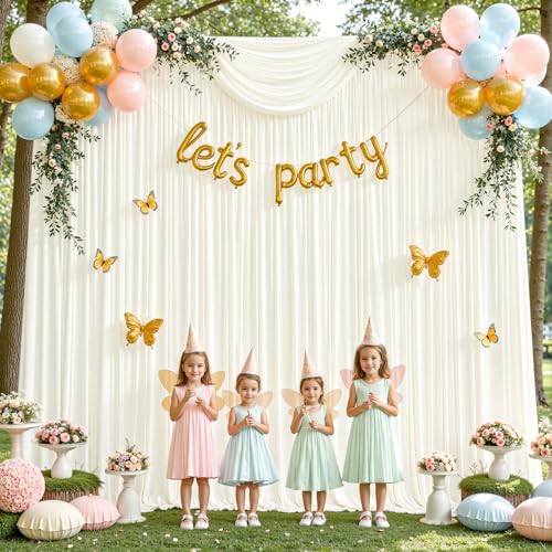 8 X Ivory Backdrop Curtains