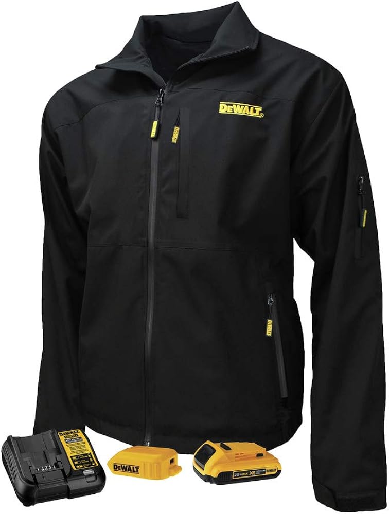 Dewalt DCHJ090BD1L Structured Soft Shell Heated Jacket Kit Large, Black Amazon.co.uk Clothing