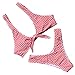 RUUHEE Women Floral Printed V Style Bottom Bow-Knot Bikini Top Bathing Suits 2 Piece Swimsuit (S(US Size 2-4), Red)