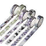 Molshine Decorative Japanese Washi Masking and Adhesive Tape - Season Color - Collection, 0.59 Inch x 7.6 Yards (Set of 6 Roll) for DIY– Winter WCL01D