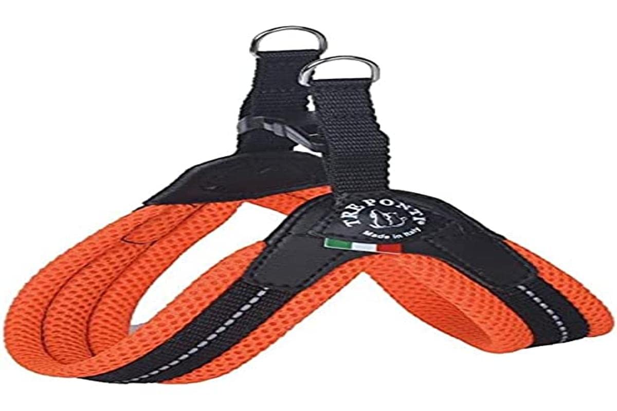 TRE PONTI Easy Fit Mesh Fix Neon Dog Harness, Size 1.5, Orange