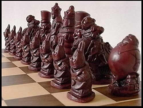 A full complete set of detailed novelty alice in wonderland themed chess set chessmen game pieces-based on the famous book & story by lewis carroll