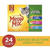 Meow Mix Seafood Selections Variety Pack Wet Cat Food, 24 Cups