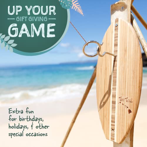 Tiki Toss Ring Toss Game for Adults 13 Inch Surfboard Edition Hook