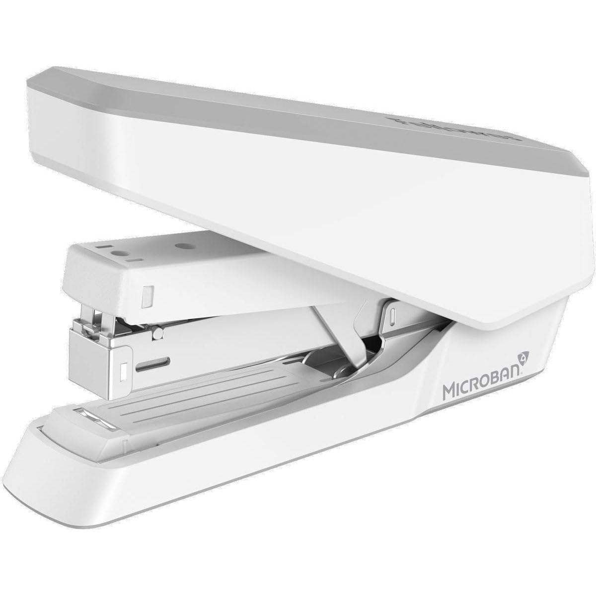 Fellowes Jam Free Stapler, 40 Sheet Capacity - LX870 EasyPress Full Strip Antibacterial Manual Stapler- Uses Both 24/6mm and 26/6mm Staples - White