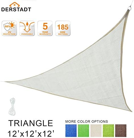 Derstadt Sun Shade Sail Top Quality Outdoor Patio Canopy Backyard, Triangle