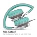 AILIHEN Headphones with Microphone Lightweight Foldable Headsets with Volume Control for Cellphones,Android Smartphones,PC,Laptop,Mac,Tablet (Grey Mint)