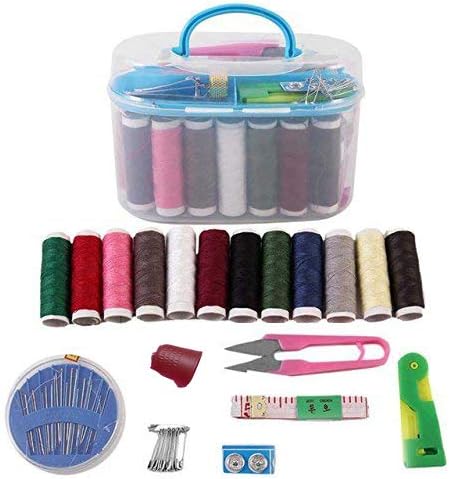 SHOPPOSTREET Multipurpose Household Tailoring Sewing Tool Kit Double Layer Sewing Kit Sewing Accessories Portable Travel Sewing Box