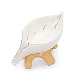 JUXYES Ceramic Soap Dish Holder Self
