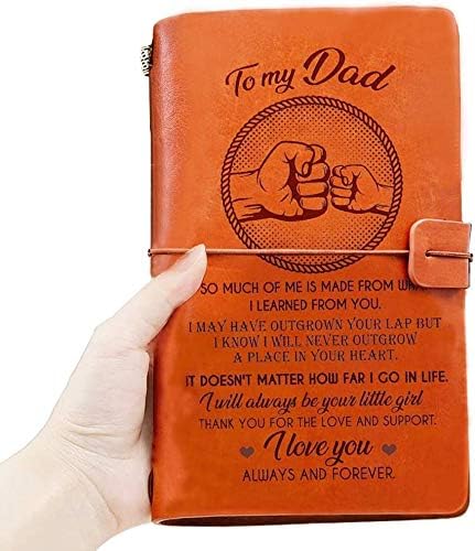 OMNIQI Dad Gifts from Daughter, Fathers Gifts for Dad from Daughter Dad Christmas Gifts Birthday Gifts for Daddy Dad Leather Journal