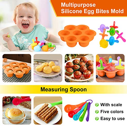 PentaQ 22 Pieces Instant Pot Accessories Compatible with 5/6/8 Quart, Pressure Cooker Accessories Set Orange - 2 Steamer Basket, Non-Stick Springform Pan, Egg Rack, Kitchen Tong, Dish Plate Clip - Thumbnail 4