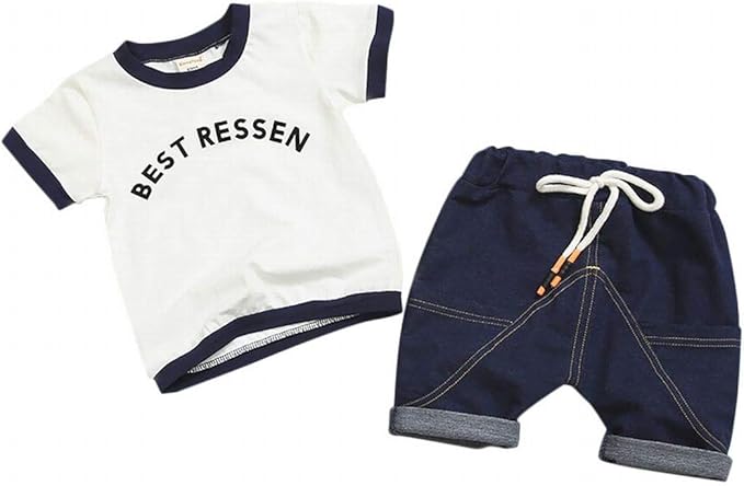 Amazon Co Jp Plus Nao プラスナオ 上下2点セット セットアップ 半袖tシャツ ショートパンツ デニムパンツ 子供服 キッズ ベビー 半ズボン 短パン カッ 服 ファッション小物