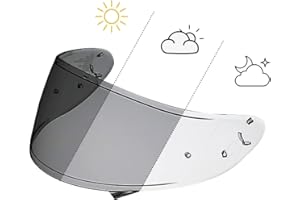 PUENTEMYS CWR-1 Photochromic Shield Helmet Visor Replacement for X14, X-Fourteen, RF-1200, Z7, NXR, RF-SR Motorcycle Helmets (Clear to Smoke)