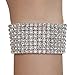 Bridal Rhinestone Stretch Bracelet Silver Tone - Ideal for Wedding, Prom, Party or Pageant