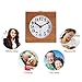 Baban Alarm Clock Square Handmade Creative Classic Small Wooden Mute Lazy Bedside Clock with Night Light Sapele