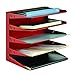STEELMASTER Steel 5-Tier Horizontal Organizer, Letter Size, Vibrant Red (26425L007)