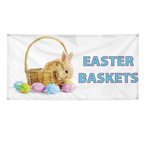 Amazon Com Vinyl Banner Sign Easter Baskets 1 Holidays And