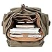 Kattee Men’s Leather Canvas Backpack Large School Bag Travel Rucksack Army Green