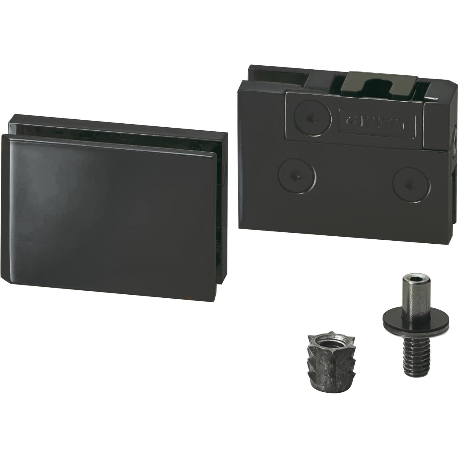 LAMP 170-042-197 Hinge for Glass/Acrylic Doors Zamak Black, Silber