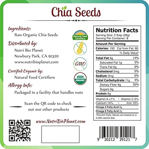100% Certified Organic Chia Seeds: Raw & Non-GMO, 8oz - Image 5