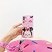 Soft TPU Pink Minnie Mouse Case with Charm Strap for iPhone X iPhoneX Wearable Smooth Ultra Slim Fit Disney Cartoon Tsum Tsum Protective Shockproof Cute Lovely Fashion Gift Girls Teens Kids Women