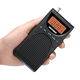 PEAKEEP Portable Pocket FM Clock Radio