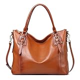Kattee Women's Vintage Genuine Leather Tote Shoulder Bag