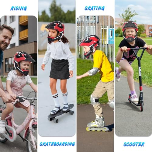 Lixada Full Face Helmet Children Detachable Sports Safety Helmet Bicycle Helmet Children Sports Helmet for Children Safety Helmet for Cycling Skating