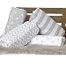 Muslin Baby Swaddle Blankets for Boys and Girls 0 to 3 Months - by CuddleBug - Size Large 4 Feet x 4 Feet - Muslin Cotton Baby Blankets - 4 Pack (Spots n' Stripes) primary