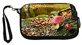 UKBK Duck Silhouette by Water - Neoprene Clutch Wristlet with Safety Closure - Ideal case for Camera, Cell Phone, Gameboy, Passport, Cosmetics case, Universal Cell Phone Case etc..