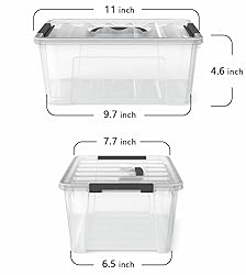 WYT Clear Storage Latch Bins, 6-Pack Storage