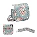 wogozan Mini Camera Case for Fujifilm Instax Mini 9 8 8+ Instant Film Camera Premium PU Leather with Shoulder Strap (Rose Blue)
