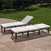 Christopher Knight Home Jamaica Outdoor Wicker Chaise Lounge with Water Resistant Cushion, 2-Pcs Set, Multibrown / Cream