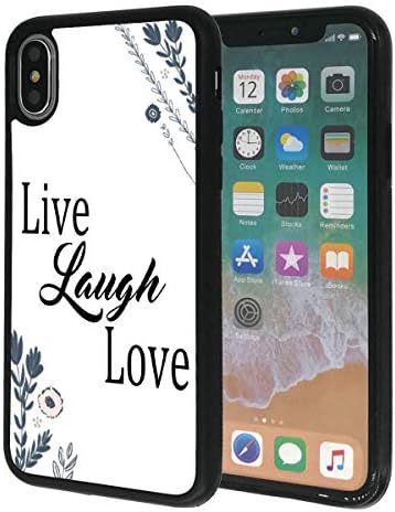 iPhone Xs Max Case,Vobber Slim Anti-Scratch Architecture TPU Shockproof Protective Case Cover for iPhone Xs Max 6.5"-Live Love Laugh Flower