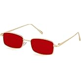 ADE WU Small Narrow Rectangle Sunglasses Womens Mens Retro Y2k 80s 90s UV400 Sunnies