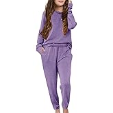 Apbondy Girls Pullover Sweatsuit Casual Sweatpants Loungewear Set Relaxed Tracksuit Workout Sets