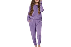 Apbondy Girls Pullover Sweatsuit Casual Sweatpants Loungewear Set Relaxed Tracksuit Workout Sets