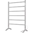 NORTTA Freestanding Towel Warmer 6 Bars Plug-in Option 3 Working Modes Brushed Stainless Steel 24” W 34” H