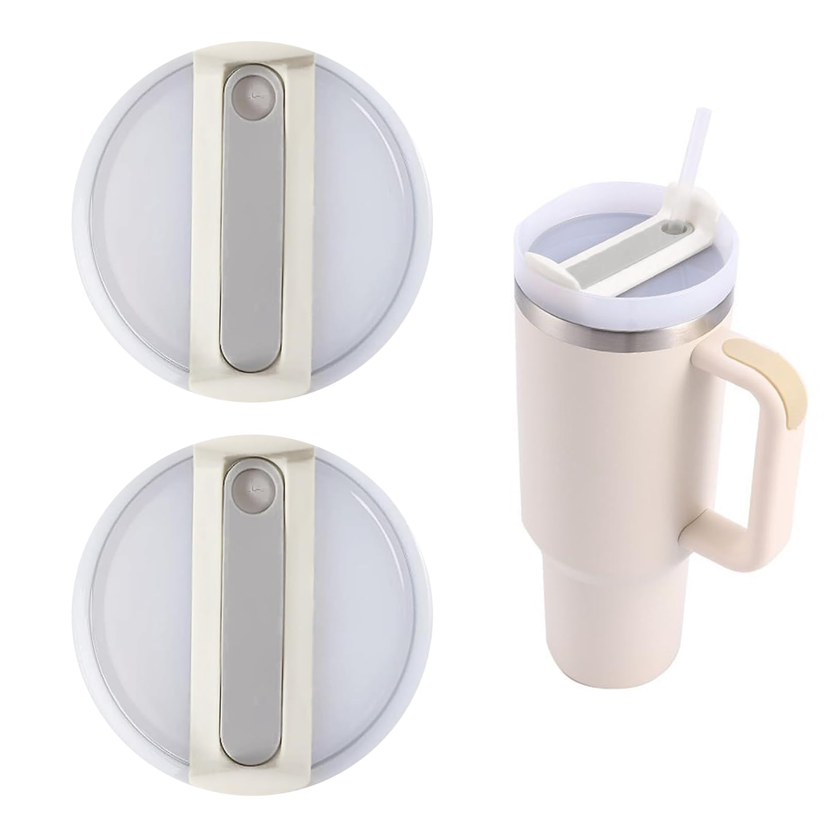 Stanley 2 Pcs Cup Accessories, 40 Oz Tumbler Lids, Spill Proof and Splash Resistant, Compatible with Stanley 40oz Cup, Straw Hole